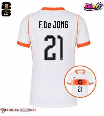 Nizozemsko Frenkie de Jong #21 Venkovní Dres pro Dámy MS 2026 Krátkým Rukávem